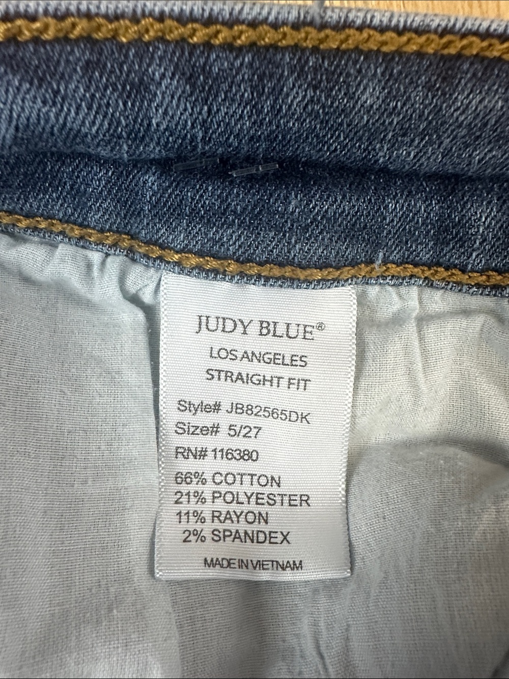 Judy Blue Mid Rise Classic Straight Leg Jeans in Medium Blue Wash - Picture 3 of 11